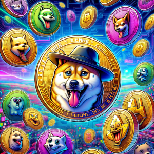 An illustrative representation of various meme coins in the cryptocurrency world made by AI