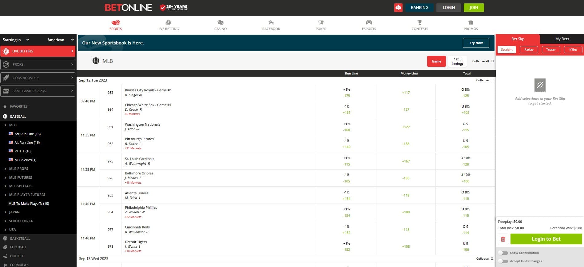 betonline mlb betting