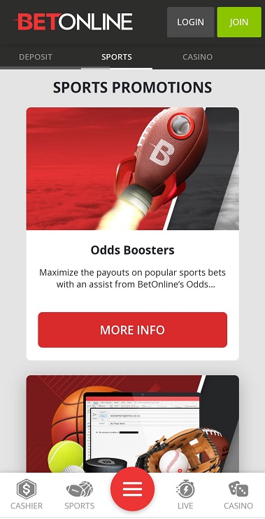 BetOnline Mobile Sports Promos