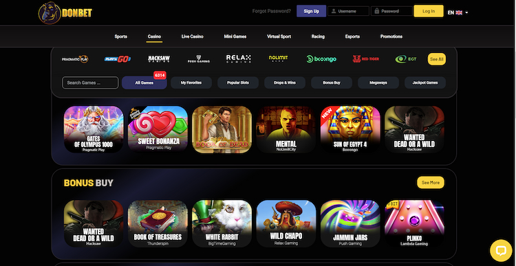 donbet non gamstop casino games