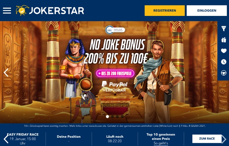 jokerstar ist eines der besten casinos ohne oasis