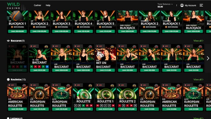 Wild Casino Live Games