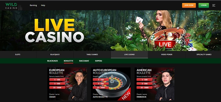 Wild Casino Louisiana Live Dealer Games