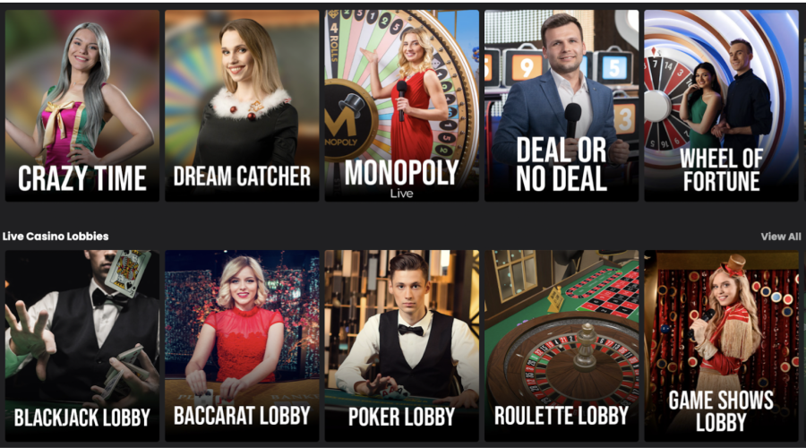 Popular live crypto casino games