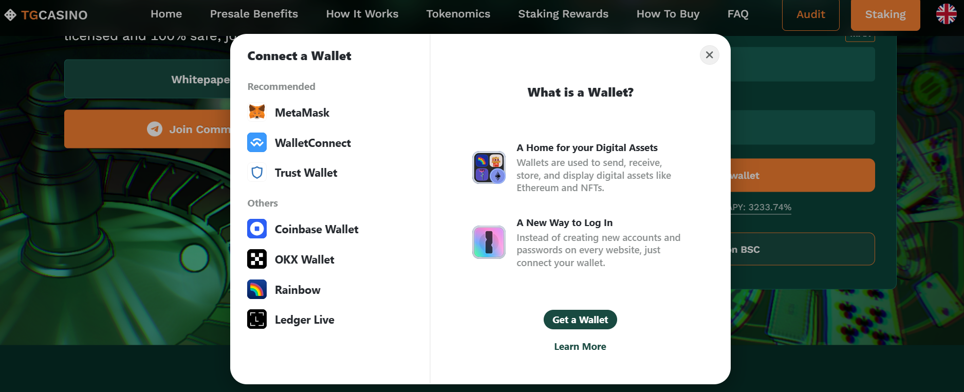 Wallet Options TG.Casino